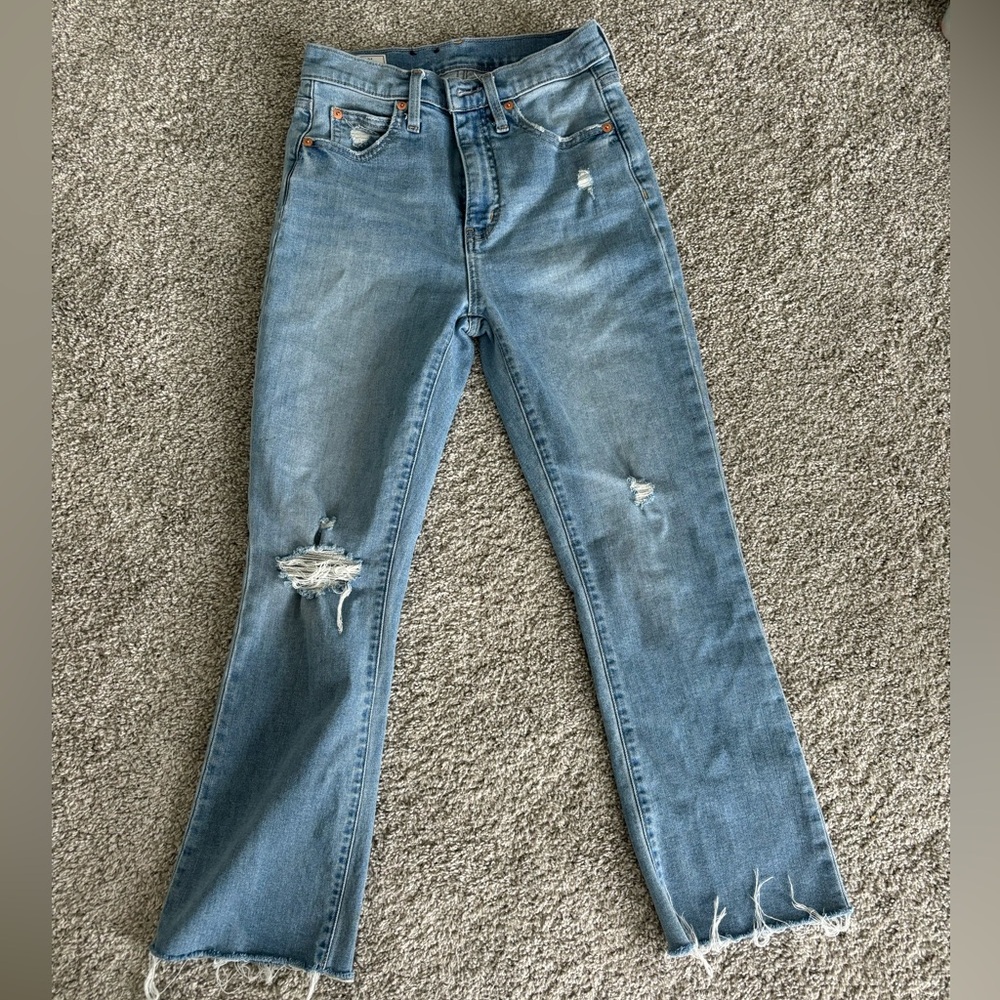 Gap distressed kick fit jeans